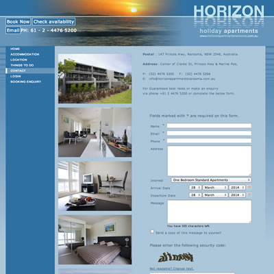 Website Design & Development : Horizon Apartments