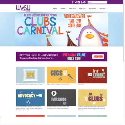 Website Design & Development : Melbourne Uni Student Union