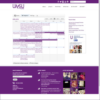 Website Design & Development : Melbourne Uni Student Union