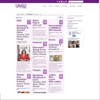 Website Design & Development : Melbourne Uni Student Union