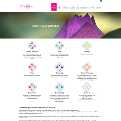 Website Design & Development : Experience Relaxation & Healing