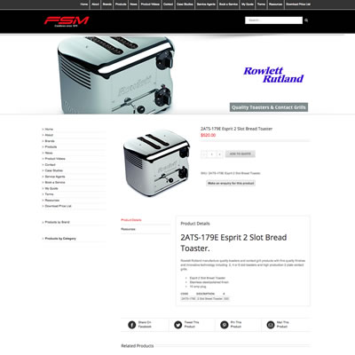 E-Commerce Website Design & Development: Food Service Machinery