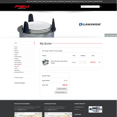 E-Commerce Website Design & Development: Food Service Machinery