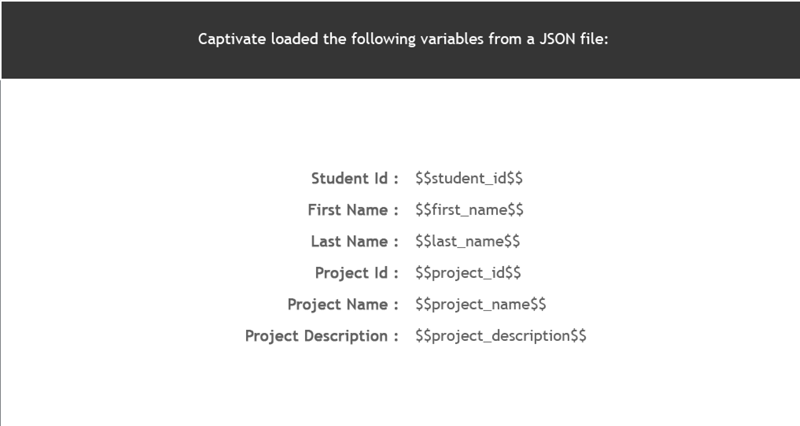 Captivate Variables