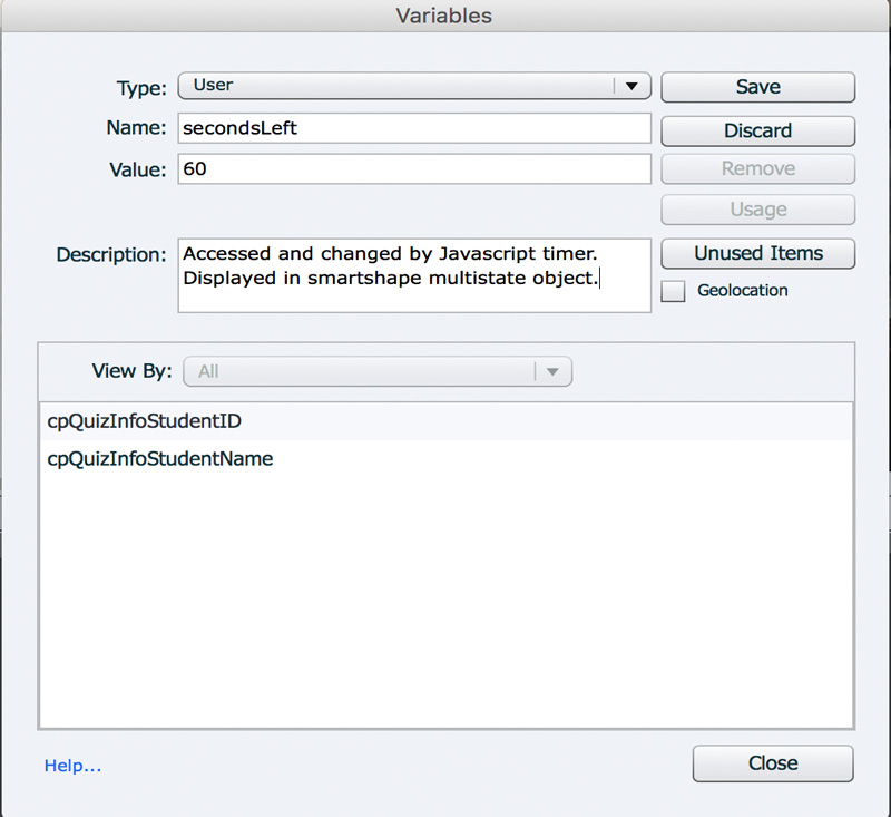 Add a new Captivate Project Variable