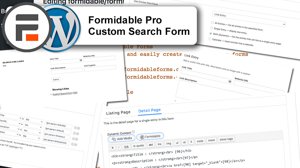 custom search form with Formidable Pro